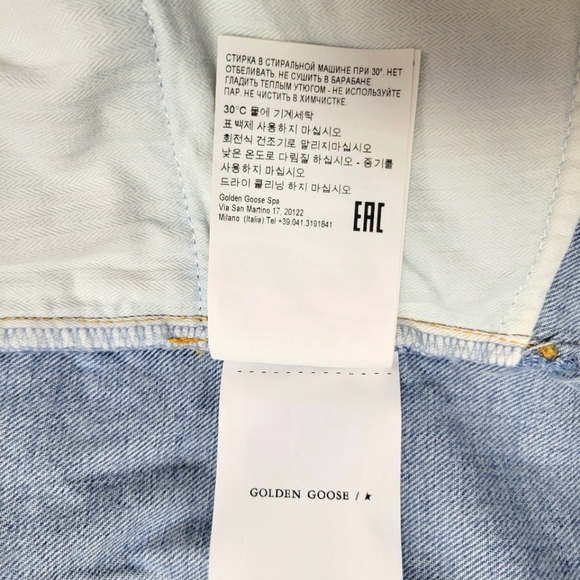 GOLDEN GOOSE Men's Regular-fit Happy jeans distressed button fly Size 33 - Picture 14 of 14